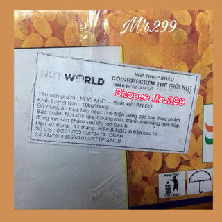 Nho vàng khô size nhỏ Ấn Độ