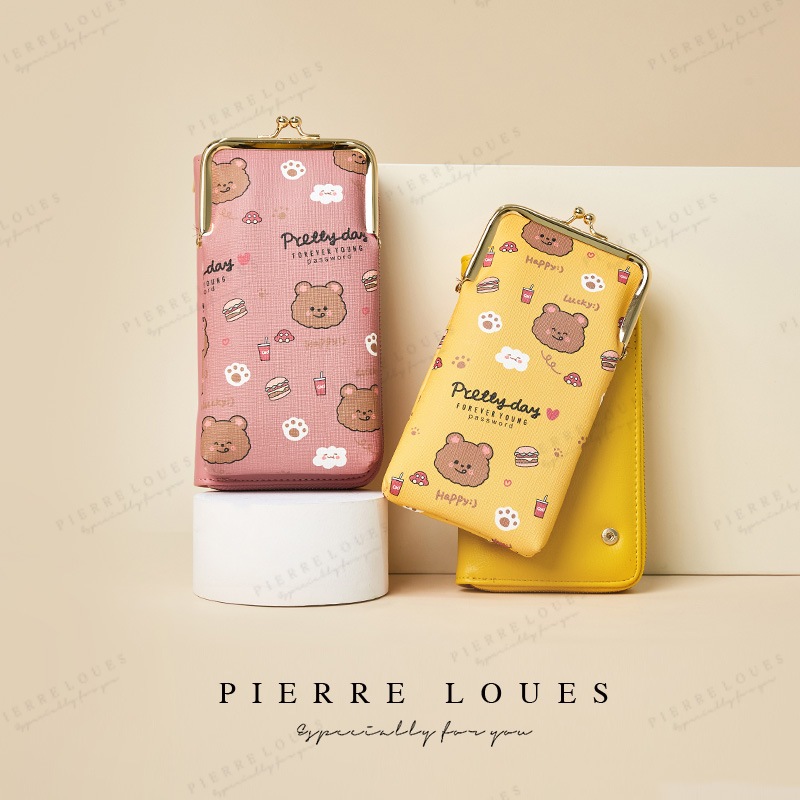 Ví Đeo Chéo Pierre Loues Hình Gấu Cute Đựng Điện Thoại Tách Rời Được