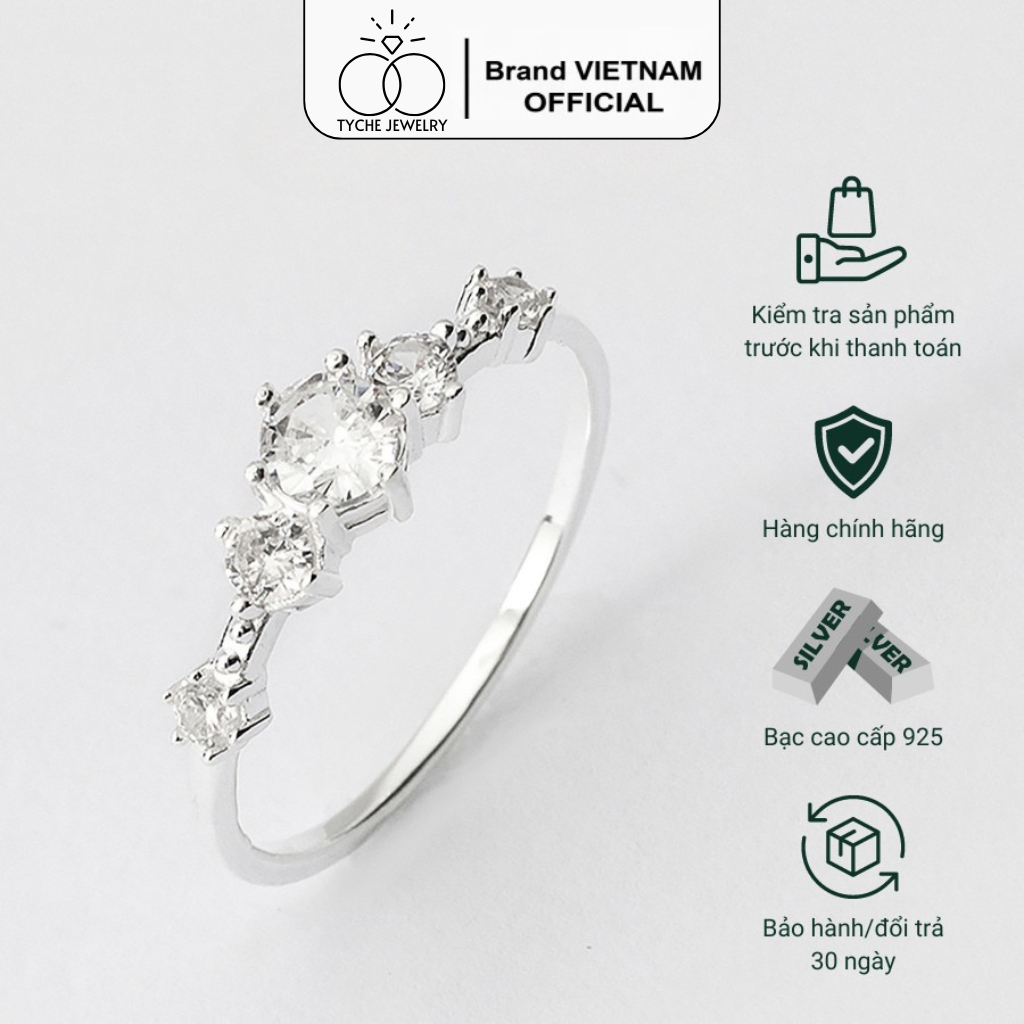 Nhẫn bạc nữ TYCHE Snow Princess nạm đá lấp lánh TYCHE JEWELRY