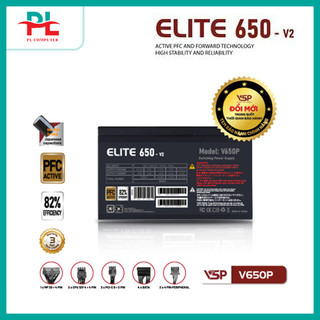 Bộ nguồn công suất thực VSP Elite V650P V2 (Active PFC / Dây liền) - Chính Hãng - Bảo Hành 36 Tháng