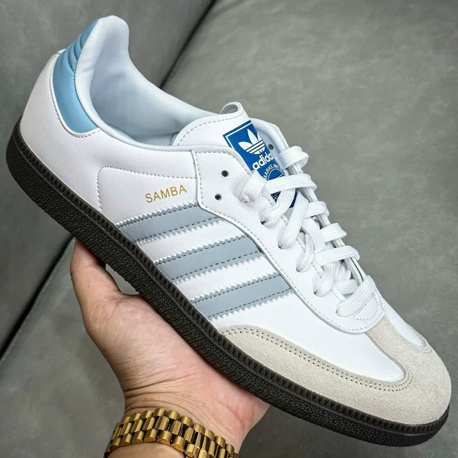 Giày Samba Classic Halo Blue Nam Nữ, Giày Thể Thao Bản Cao Cấp Full Bill Box. Sba 04