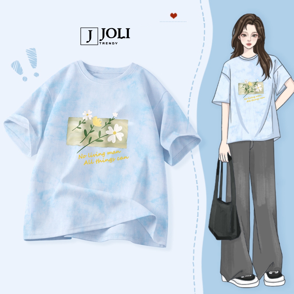 Áo Thun Loang, Áo Phông Nam Nữ Unisex Tay Lỡ By JOLI BST Loang Xanh In Hình Chất Cotton Form Rộng J Joli Trendy | BigBuy360 - bigbuy360.vn