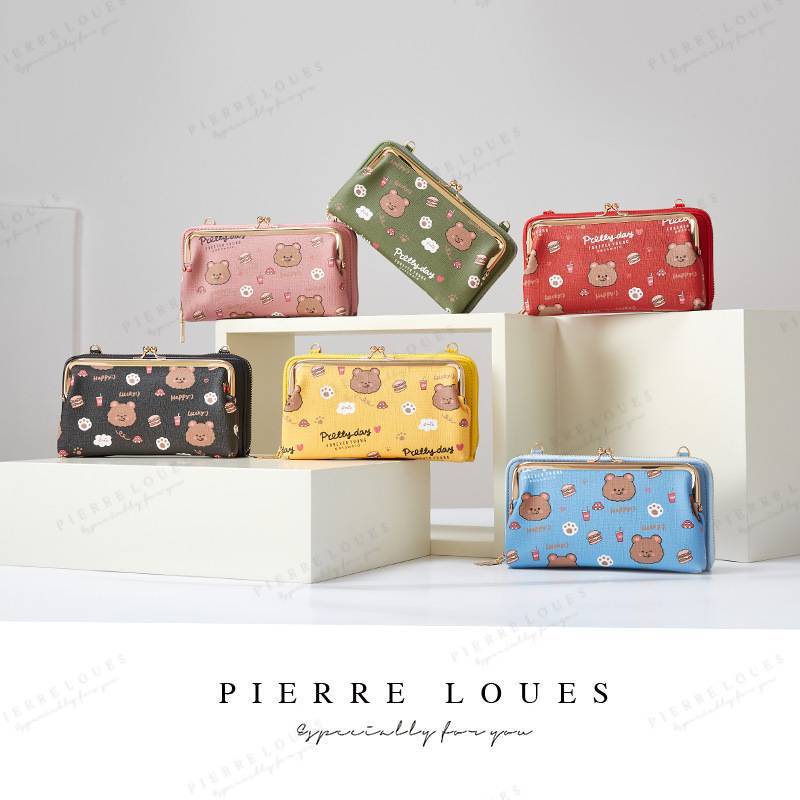 Ví Nữ Đeo Chéo Cầm Tay Đựng Điện Thoại Họa Tiết Gấu Cute - Túi Forever Young Xinh Xỉu