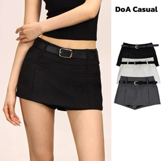   DEAL MỞ BÁN  Quần giả váy dáng A ngắn kiểu túi trước kèm đai lưng DoA Casual  chân váy A ngắn cạp cao tôn eo mẫu mới 