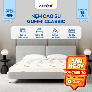 Nệm cao su thiên nhiên Gummi Classic thế hệ mới dày 10/15cm