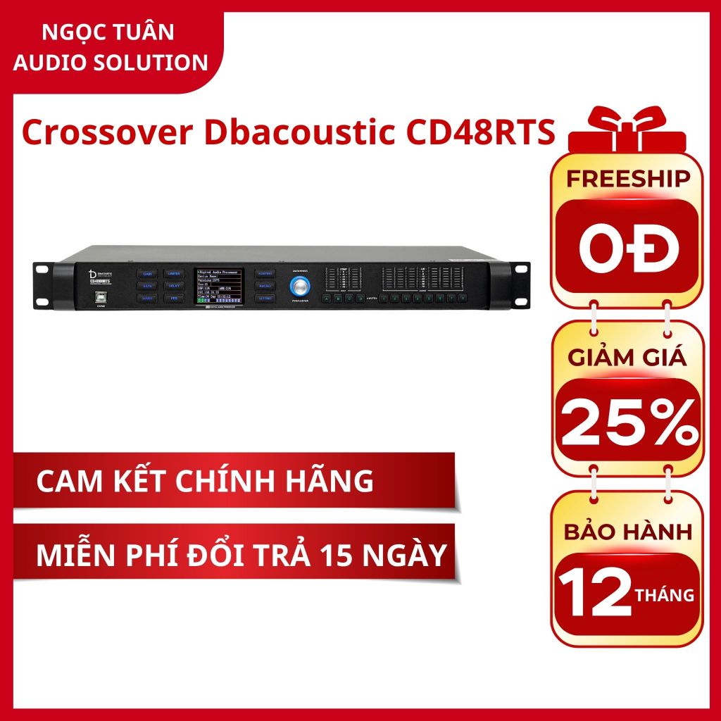 Bộ Lọc Phân Tần Dbacoustic CROSSOVER CD48 RTS- DSP 32BIT, AD/DA 24-bit xử lý tín hiệu cực chuẩn