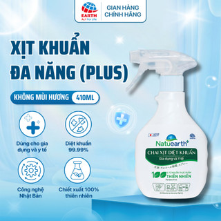 Xịt sát khuẩn đa năng Natuearth Plus 410ml làm sạch nhanh an toàn không gây hại cho da tay giữ bếp sạch khuẩn | ECV 