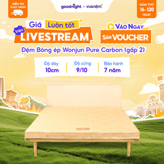 Nệm Bông ép Wonjun Pure Carbon giảm đau lưng, phong cách Hàn Quốc - Đệm bông ép dày 10cm