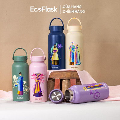 Bình giữ nhiệt EcoFlask 1000ml/550ml thiết kế Áo Dài cao cấp chính hãng, inox 304, bảo hành 3 năm