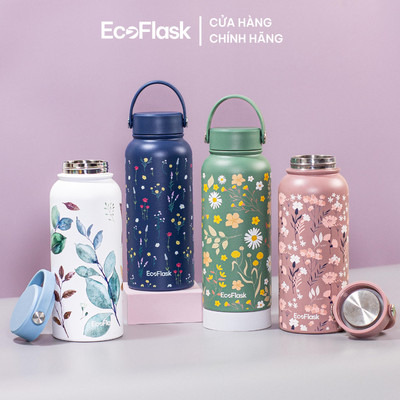 Bình giữ nhiệt EcoFlask 1000ml/550ml thiết kế họa tiết cao cấp chính hãng, inox 304, bảo hành 3 năm
