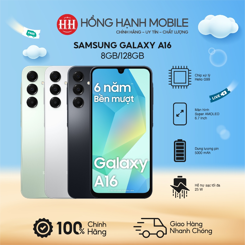 Điện Thoại Samsung Galaxy A16 8GB/128GB - Hàng Chính Hãng