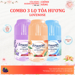Combo 3 Lọ tỏa hương Lovenose hương thơm tự nhiên dễ chịu sáp thơm phòng khử mùi thế hệ mới 45 ngày - 180ml