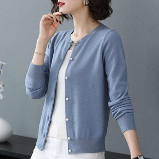   ẢNH THẬT  SẴN Áo khoác len phụ nữ trung niên nhẹ cardigan quà tặng mẹ có khuy cài thu đông dài tay màu trơn hothit 