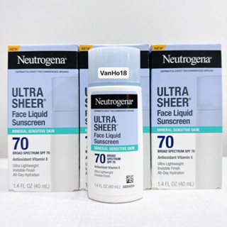  Kem chống nắng khoáng chất dành cho mặt Neutrogena Ultra Sheer Face Liquid Mineral Sensitive SPF70 
