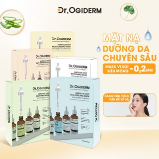 Hộp 10 Miếng Mặt Nạ DR OGIDERM Vải Vi Sợi Ampoule Shot Mask Công Nghệ Dưỡng Da Hàn Quốc 30ml