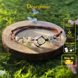 Vòng tay dây sáp Macrame đá thô [SHIMMER FOREST] đá năng lượng thu hút may mắn handmade