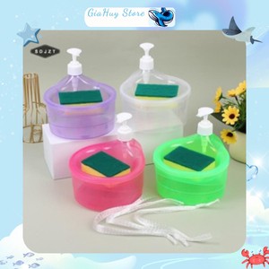 Hộp Đựng Nước Rửa Chén Tặng Kèm Miếng Rửa Chén Bát 2 in 1