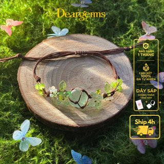  Vòng tay Macrame thắt dây đá thô  SHIMMER FOREST  đá Citrine Ametyst Flourite Beryl Rose Quartz may mắn 