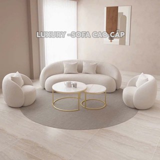 Sofa Bắc Âu Dáng Cong Bọc Nỉ Hàn Cao Cấp Dùng Phòng Khách,Phòng Ngủ,Cửa Hàng,Khách Sạn