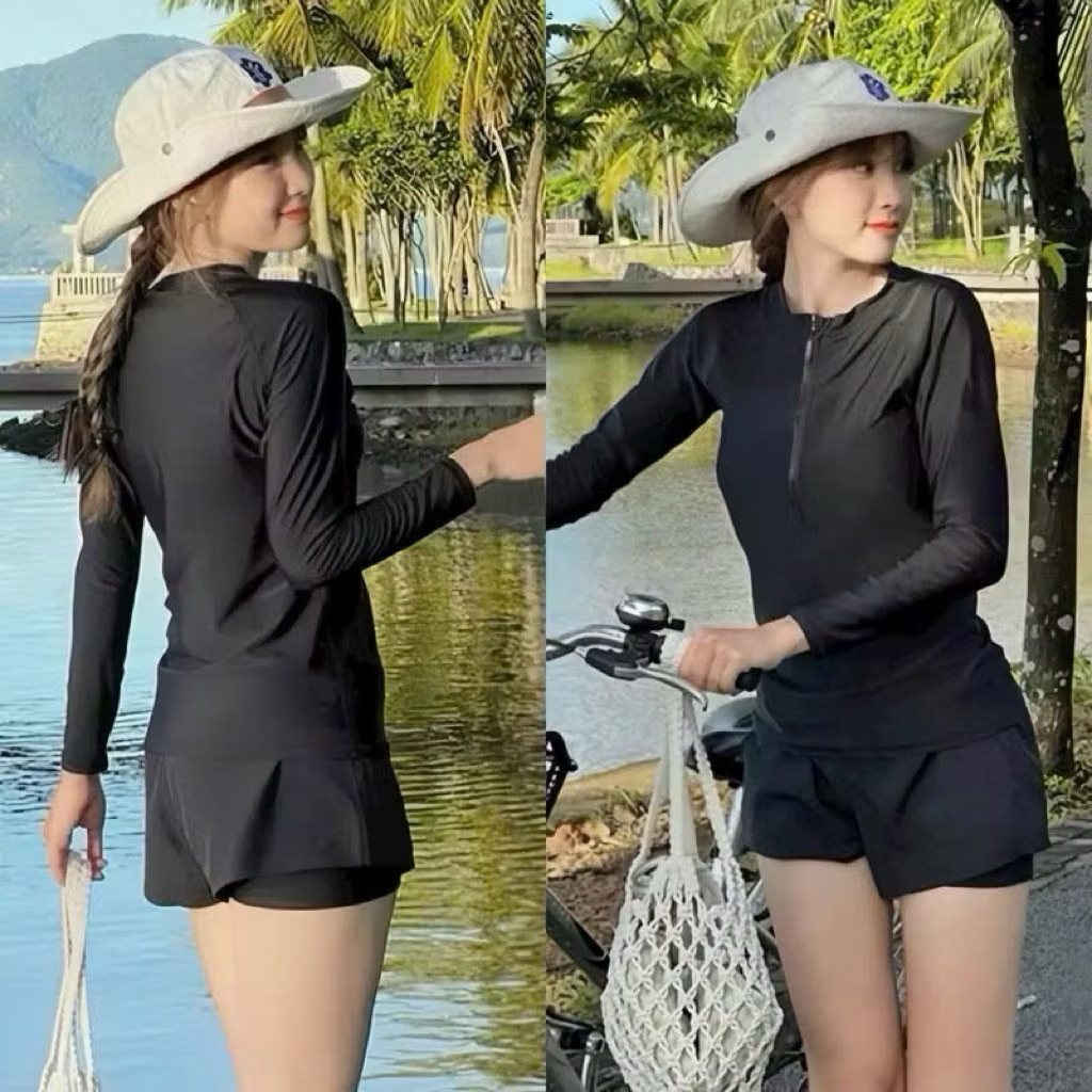 [Size S, M,L,XL] Bikini đồ bơi đi biển 2 mảnh khoá kéo form shot kín đáo kèm quần bảo hộ 2 lớp BIKINI MANILA MS-P04 | BigBuy360 - bigbuy360.vn