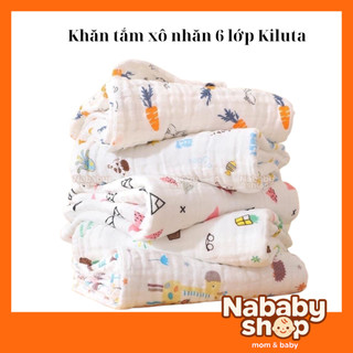 Khăn tắm xô nhăn Kiluta 6 lớp không viền,  Khăn cao cấp siêu mềm, thấm hút dày dặn