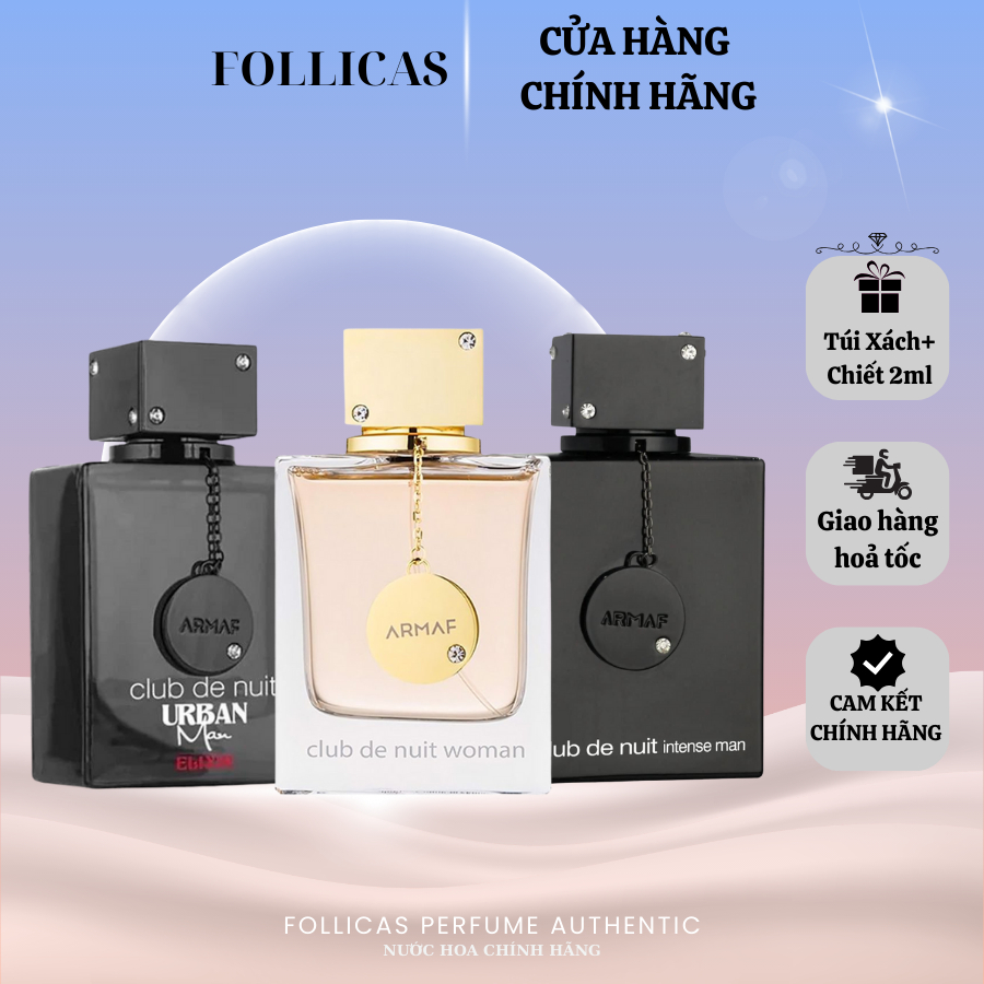 [ Chính Hãng ] Nước Hoa Nam Nữ Armaf Club De Nuit 105ml - Full Box | Follicas