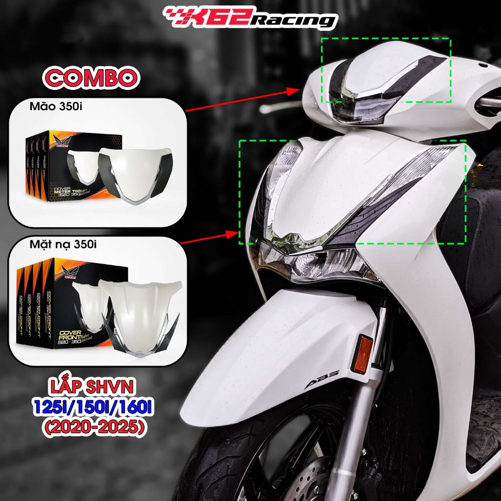 [Combo SH350i - 2 món]: Mão SH350i  / Mặt nạ SH350i Lắp SHVN (125i/150i/160i) đời từ 2020 đến 2025