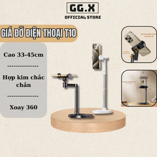 Giá đỡ điện thoại để bàn T10 - Hỗ trợ quay 360° - Hợp kim nhôm chắc chắn - Chiều cao 30-45cm