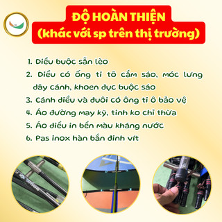 Diều sáo Vivu 2m5 -> 3m5 [KO DÂY KO SÁO] – Khung cacbon lắp ghép - Áo in nhiệt