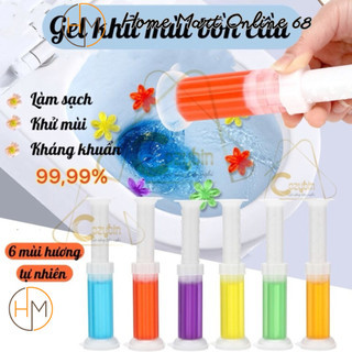  Combo 10 tuýp Mix Màu Gel thơm làm sạch khử mùi vệ sinh Diệt khuẩn khử trùng bồn cầu hình bông hoa HM68 