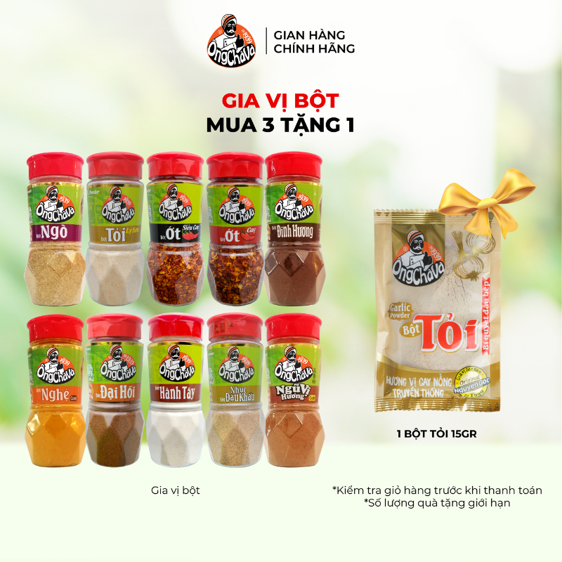 Gia Vị Bột Các Loại (Hủ) thương hiệu Ông Chà Và 50gr - Hàng Chính Hãng