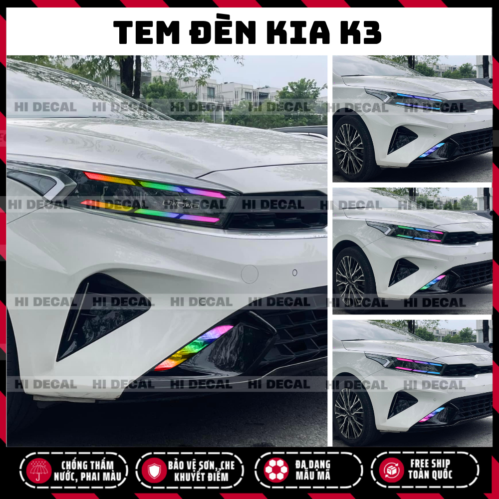Tem dán đèn xe Kia K3