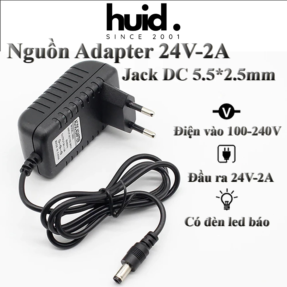 Nguồn Adapter 24V-2A / 24V-1A - Cục Sạc Nguồn, Adapter Nguồn 24V IC Chống cháy nổ HÀNG CHUẨN
