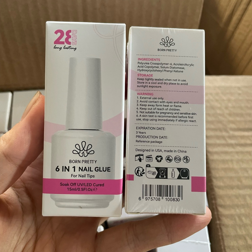 Gel 6in1 nail glue Born Pretty chính hãng 15ml - Sơn gel liên kết 6 trong 1
