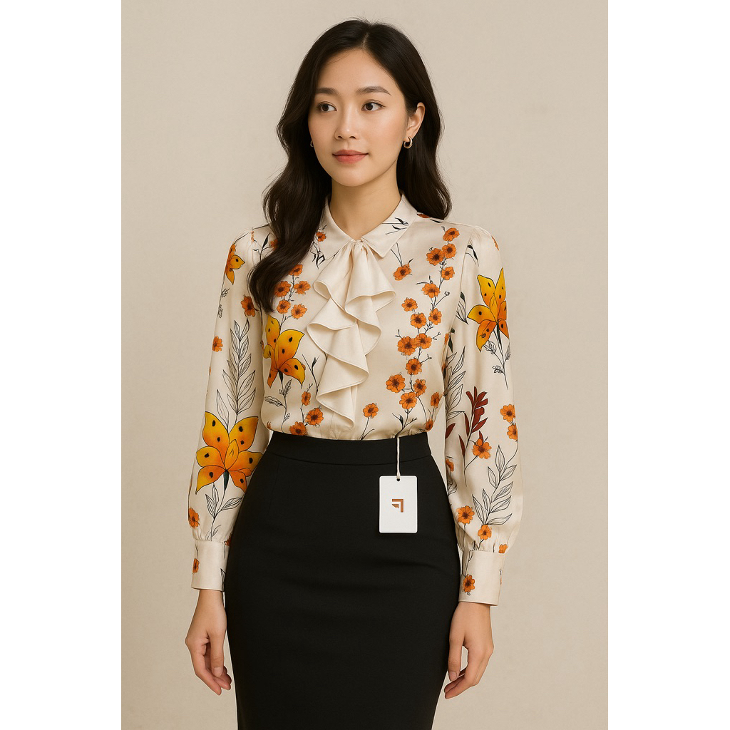 Áo sơ mi lụa ( size m)