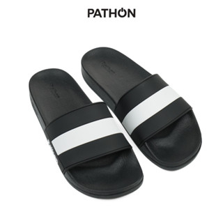  SD98 Dép nam nữ quai ngang slipper Pathon quai PVC đế IP đen quai sọc trắng đen lớn SD98NH 