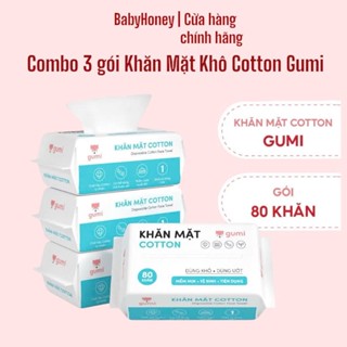  Combo 3 gói - Khăn mặt khô Gumi dùng 1 lần lau khô lau ướt - Khăn lau mặt dùng 1 lần 