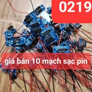 giá 10 mạch sạc pin 3.7v /0.5A chân sạc type-c (0219)