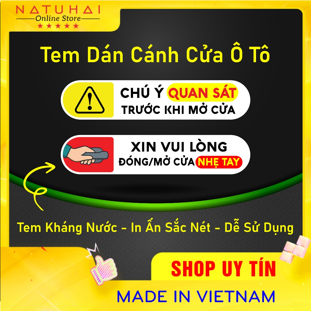 Tem dán tay nắm cửa xe