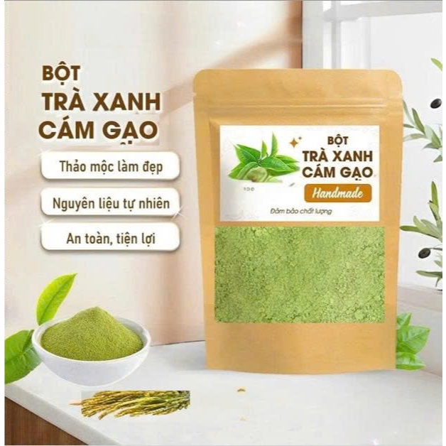 100 gr bột cám gạo trà xanh dưỡng sáng min da