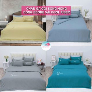 Chăn ga gối Sông Hồng Adore đơn sắc vải Cool Fiber