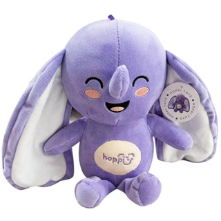  Hoppi Gấu Bông Voi Con đáng yêu màu tím với đôi tai trắng và logo Hoppi trên bụng 