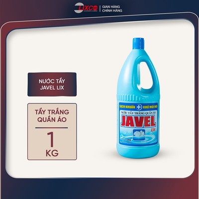 Nước tẩy trắng quần áo nước Javel Lix 1Kg - tẩy quần áo sạch khuẩn, khử mùi hôi - JL100