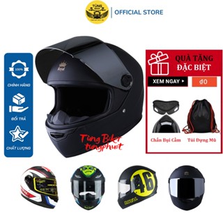 Mũ Bảo Hiểm Full face Royal M136 - Bảo Hành Chính Hãng 12 Tháng (TẶNG Miếng Chắn Bụi Cằm + Tem Cờ)