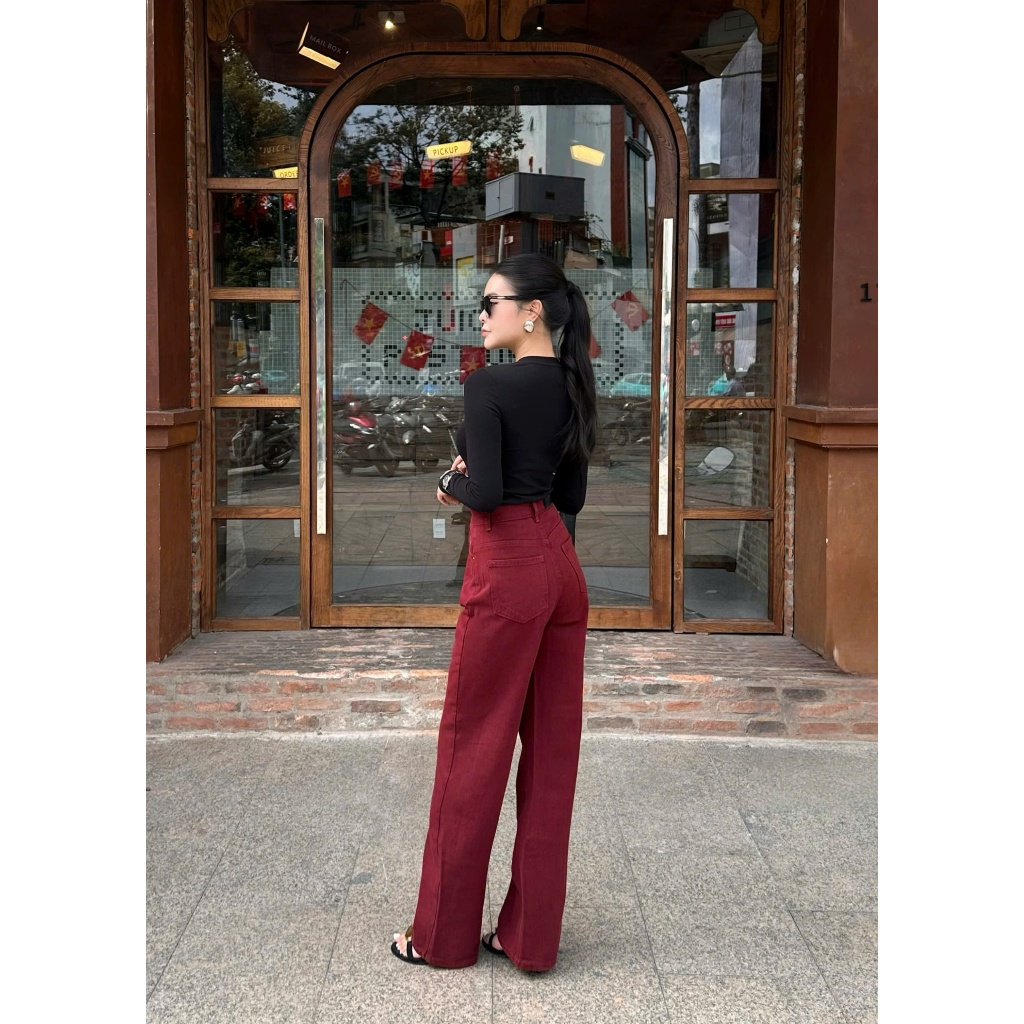 THE QUẠO - Quần Jean Nữ Lưng Cao Ống Suông Nhiều Màu Basic ( Dài 95cm - 100cm - 105cm) R1604_419 | BigBuy360 - bigbuy360.vn
