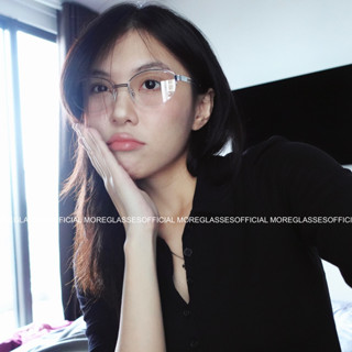 Kính mắt nửa gọng kim loại có sẵn HOẢ TỐC Moreglasses phong cách Vintage 2025 tròng kính chống UV 400