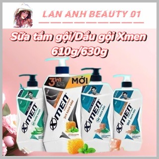 Xmen Clean & Fresh Tắm gội dưỡng 3in1 610g/ Tắm gội 2in1 610g/ Dầu gội sạch gàu 630g