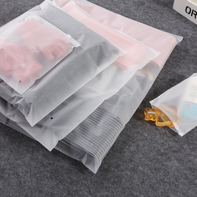 Set 10 - Túi Zip Lụa Mờ, Túi Đựng Quần Áo Giày Dép Du Lịch, Túi Zip Mờ Khóa Kéo Nhiều Kích Thước pcs