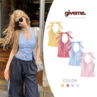 [XẢ HÀNG] Áo Croptop Cổ Yếm Cột Dây Basic Quyến Rũ Phối Mọi Outfit Mùa Hè Giveme.clothing_saigon - CÓ MÚT NGỰC