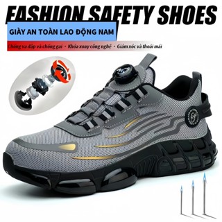 ✨-Giày Bảo Hộ Lao Động Nam Siêu Nhẹ Thời Trang Núm Xoáy Đế Lót Kevlar Chống Đinh/Chống Trơn CN39-45 Chống Mài Mòn